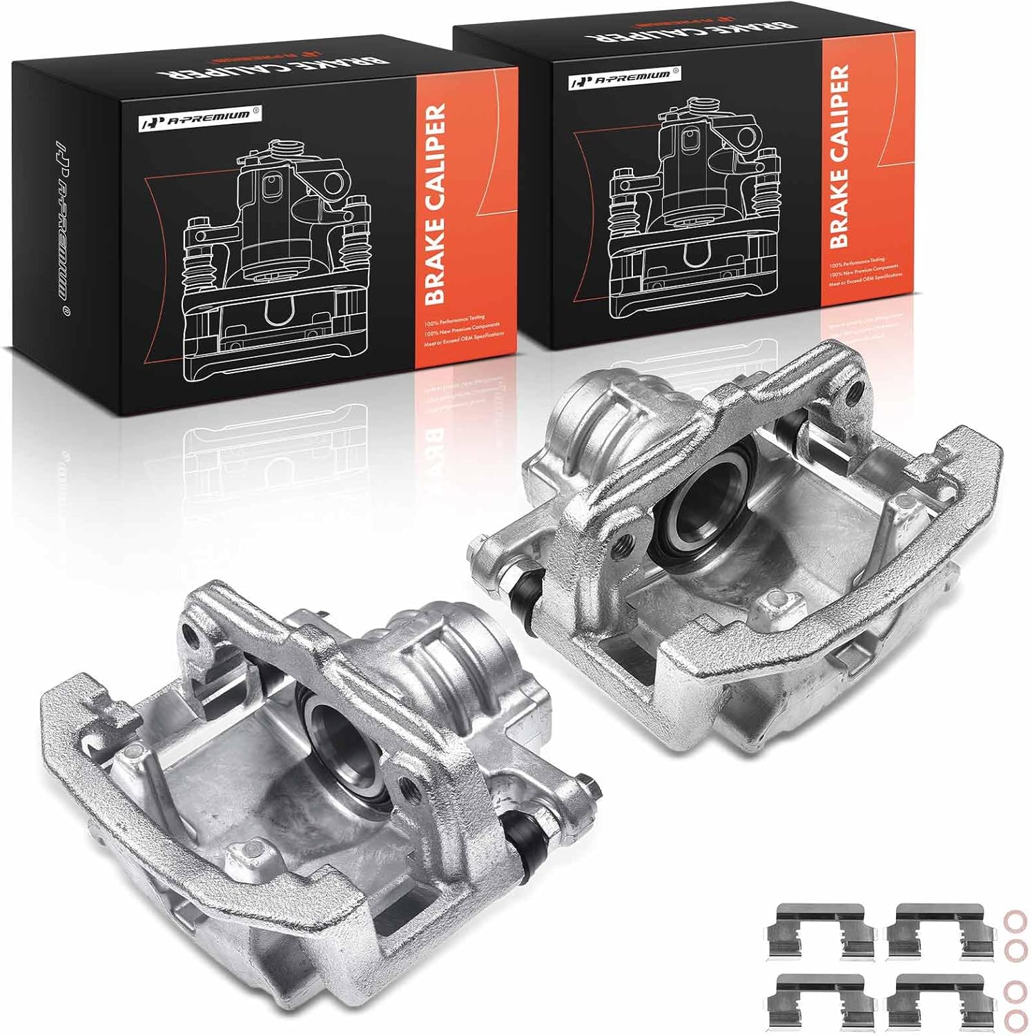 A-Premium Disc Brake Caliper Assembly with Bracket Compatible with Select Pontiac Models - G8 2008-2009, 3.6L - Rear Driver and Passenger Side, 2-PC Set