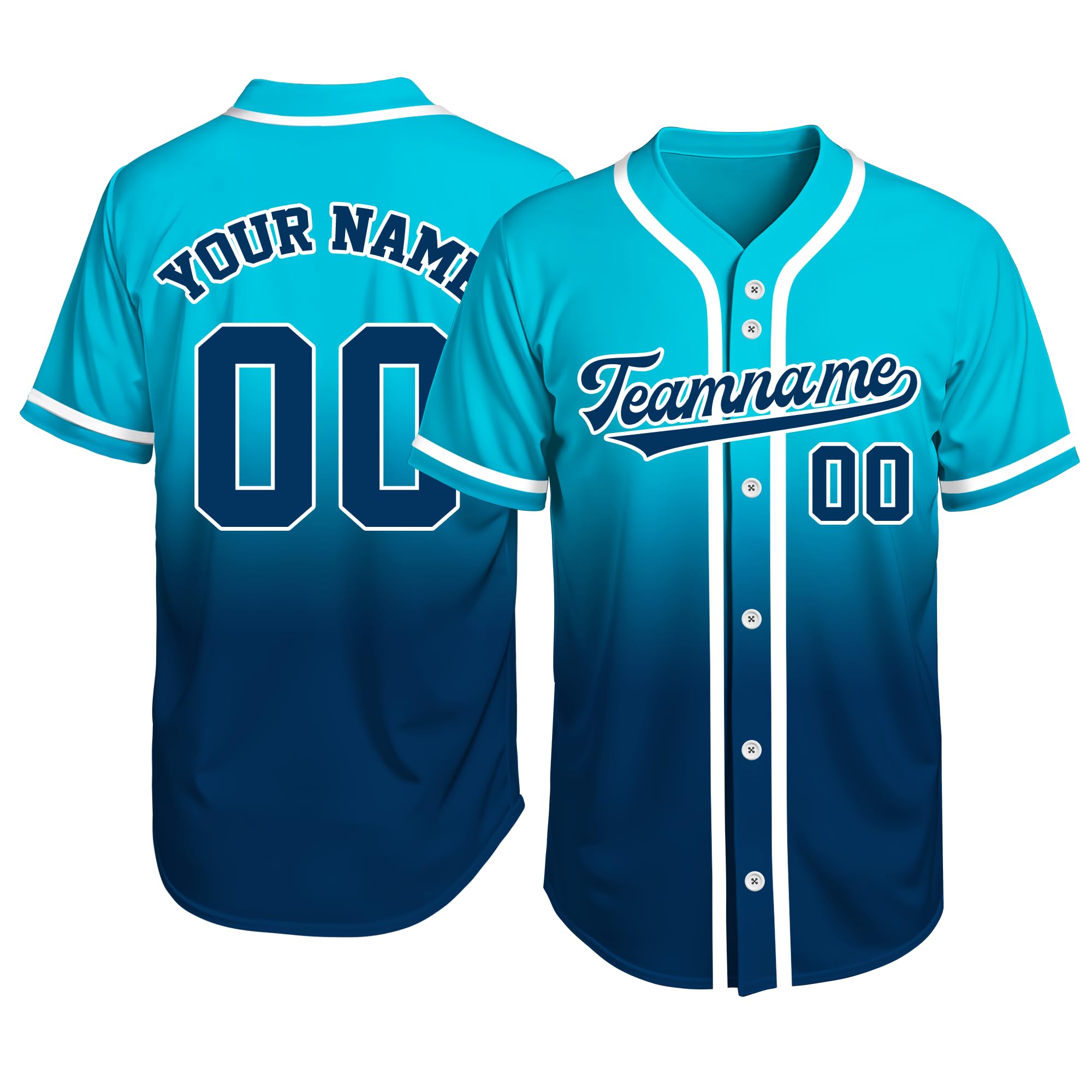 YCGRE Custom Baseball Jersey Button Down Personalized - softball | Mubboo
