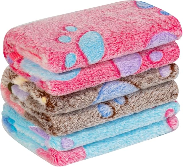 Pet Soft Dog Blankets Washable, Soft Cats Puppy Blankets Small, 3Pack Warm and Cozy Pet Blankets for Dogs and Cats