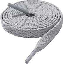 CCSOFTIME Lacets Gris Plats pour Chaussure de Baskets de Sport de Sneaker Renforcés Lacets Gris Clair(Largeur:8mm) pour Converse Nike Air force Vans,150CM