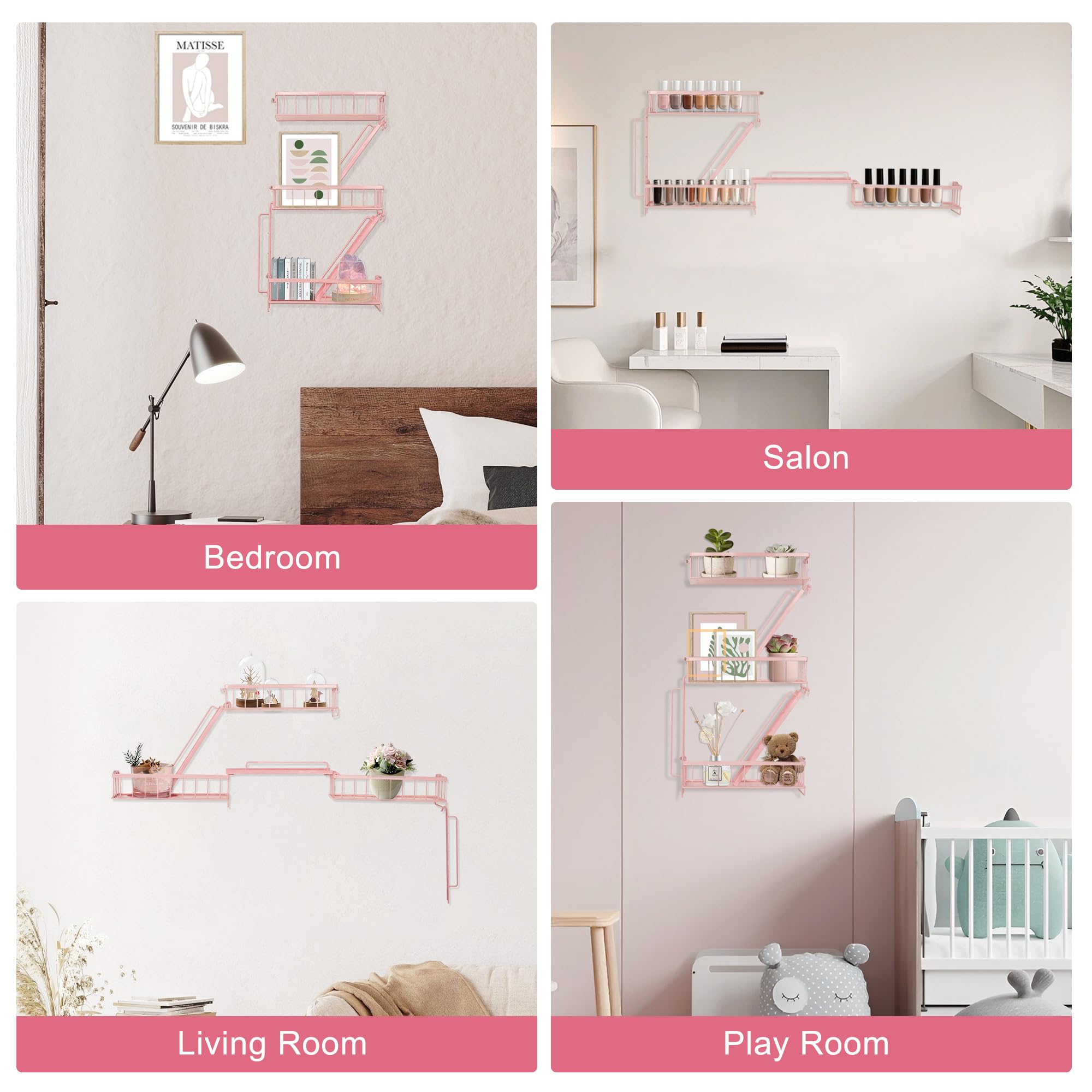 Best Trinket Shelves for Small Collections in 2026 6 SweetSage Fire Escape Shelf - Pink Wall Decor Floating Shelves, Cute Metal Ladde - product photo