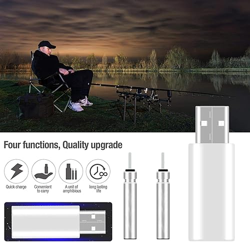 Miniatura 6 de Cargador de flotador de pesca nocturna, batería de litio recargable, cargador electrónico para pesca nocturna, flotadores luminosos, 3V