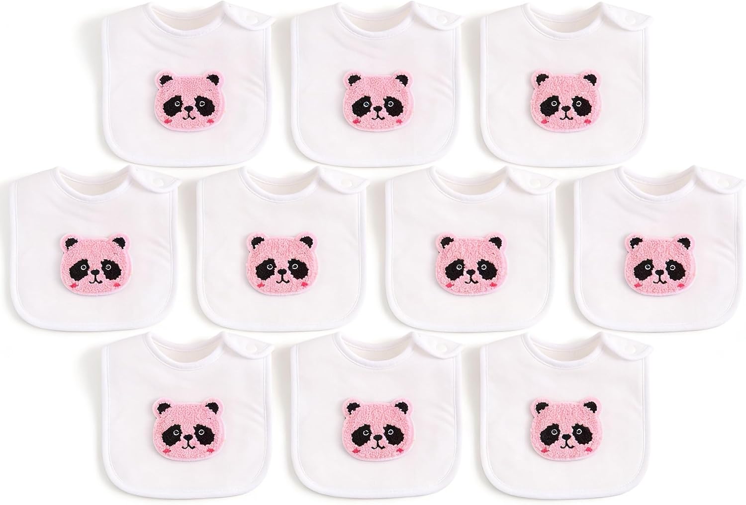 Soft Cotton Baby Drool Bibs,Absorbent & Adjustable Snap Closure, Unisex Bibs for Newborns, 10 Pack