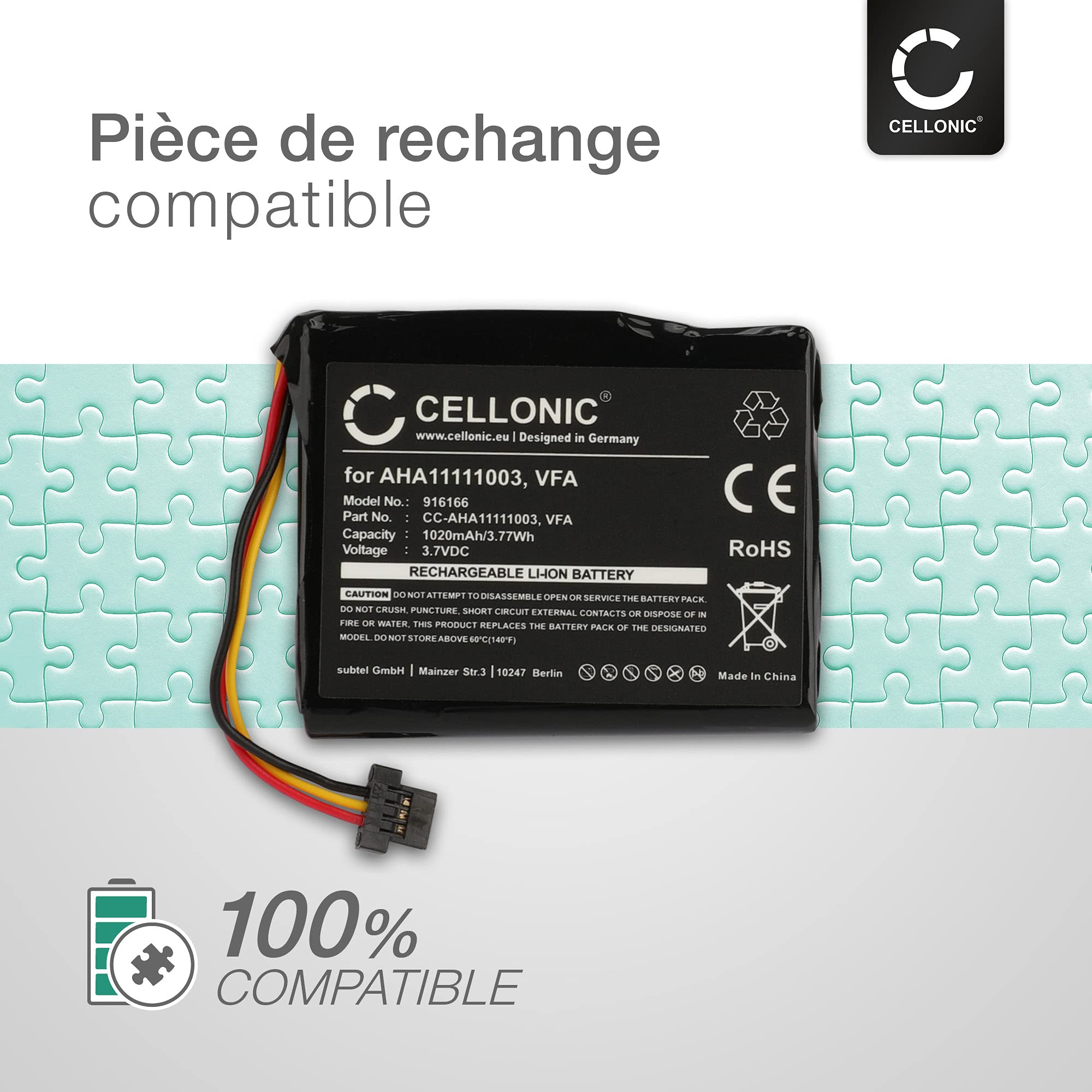 Alternative économique Batterie CELLONIC 1020mAh Pour TomTom Start 60, Start 60 EU, Start 60 M, Via 1605 – 3.7V, Lithium-ion Alternative économique Batterie CELLONIC 1020mAh Pour TomTom Start 60, Start 60 EU, Start 60 M, Via 1605 – 3.7V, Lithium-ion