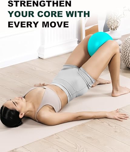 Miniatura 5 de Trideer Pelota de yoga extra gruesa para equilibrio, estabilidad, embarazo, bomba rápida I y pelota de pilates de 9 pulgadas, pequeña pelota de