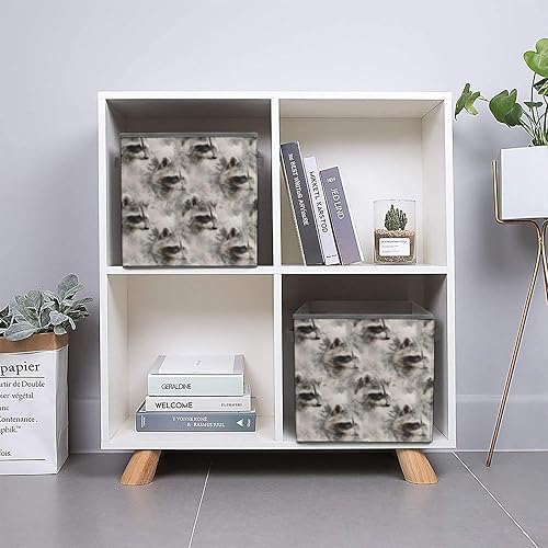 Miniatura 5 de Raccoon Large Lidded Storage Bin Foldable Storage Boxes Cubes Baskets Caddy Clothes Book Toy Organizer Box Basket 10.6in