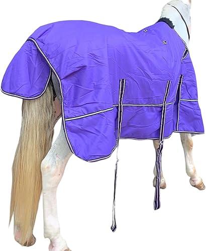 Miniatura 4 de Majestic Ally 1200D Ripstop Horse Turnout Manta de 250 GSM relleno (morado, 80 pulgadas)