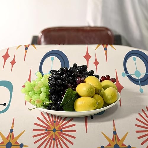 Miniatura 315 de Mantel floral hippie, diseño retro de los años 70, naranja, rosa, azul, floral, bohemio, estampado estético de margaritas, para fiesta, picnic