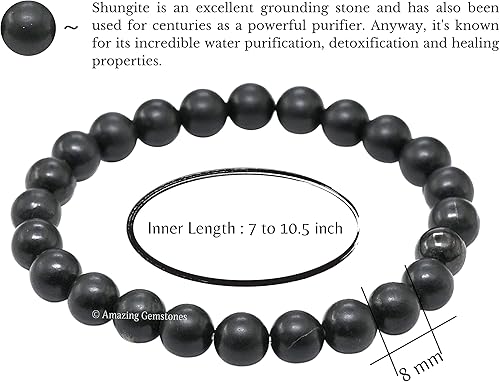 Vista 752 de Amazing Gemstone Crystal Bracelet for Women Men's Gifts - Protection Healing Crystal Bracelet - 8mm Gemstone Beaded Stretchable Bracelet Pulseras