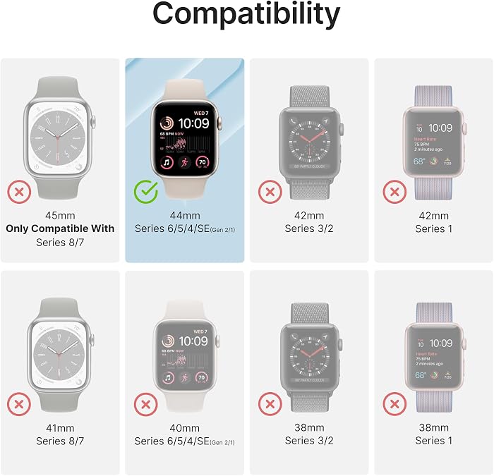 Catalyst Case- Designed for Apple Watch Series SE 2022, Series 6/5 and 4 44mm, Buckle Edition, Drop Proof 9.9ft, Sport Band, Breathable, Rugged, Free Microfiber Cloth is included - Navy Blue