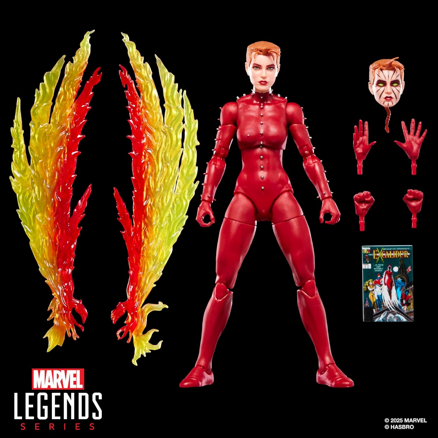 Marvel Legends Series Phoenix (Rachel Summers), Excalibur #1 (1988) Comics-Inspired Collectible 6-Inch Scale X-Men Action Figure with Character-Sized Comic Accessory