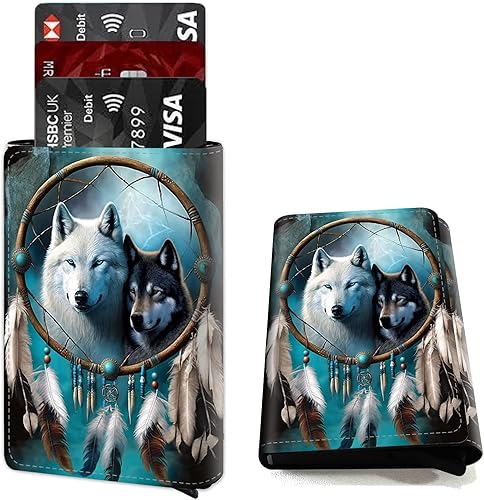 DEGDFSGR Funda de aluminio para tarjetas de crédito, funda de cuero de primera calidad para tarjetas, bolsillo frontal, triple billetera con bloqueo