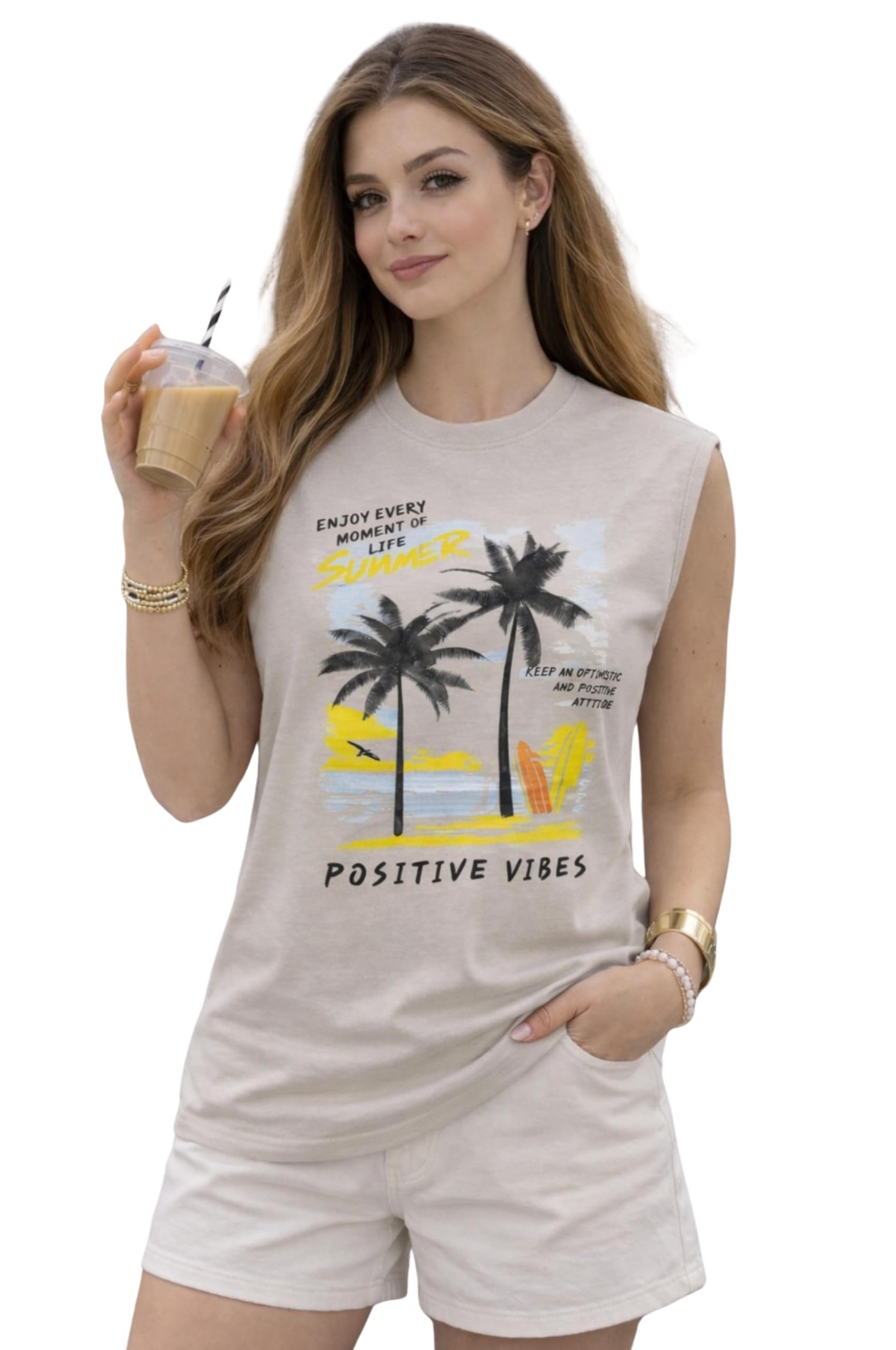 Mack Jonney Women’s Printed Cotton Sleeveless Vest | Round Neckt-Shirt| Casual Gym Tank Top-M.J8299-picture-24
