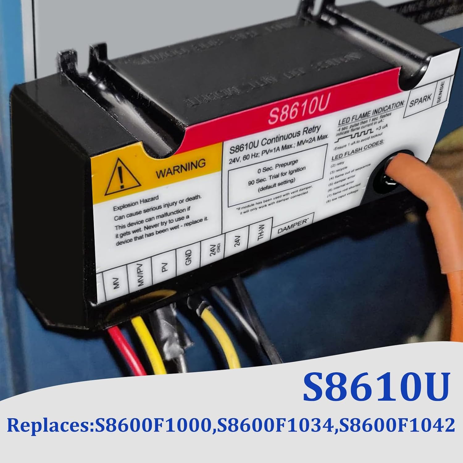 S8610U Furnace Control Board Module Compatible with Furnace Pilot Controls S8610U3009 S8610U1003