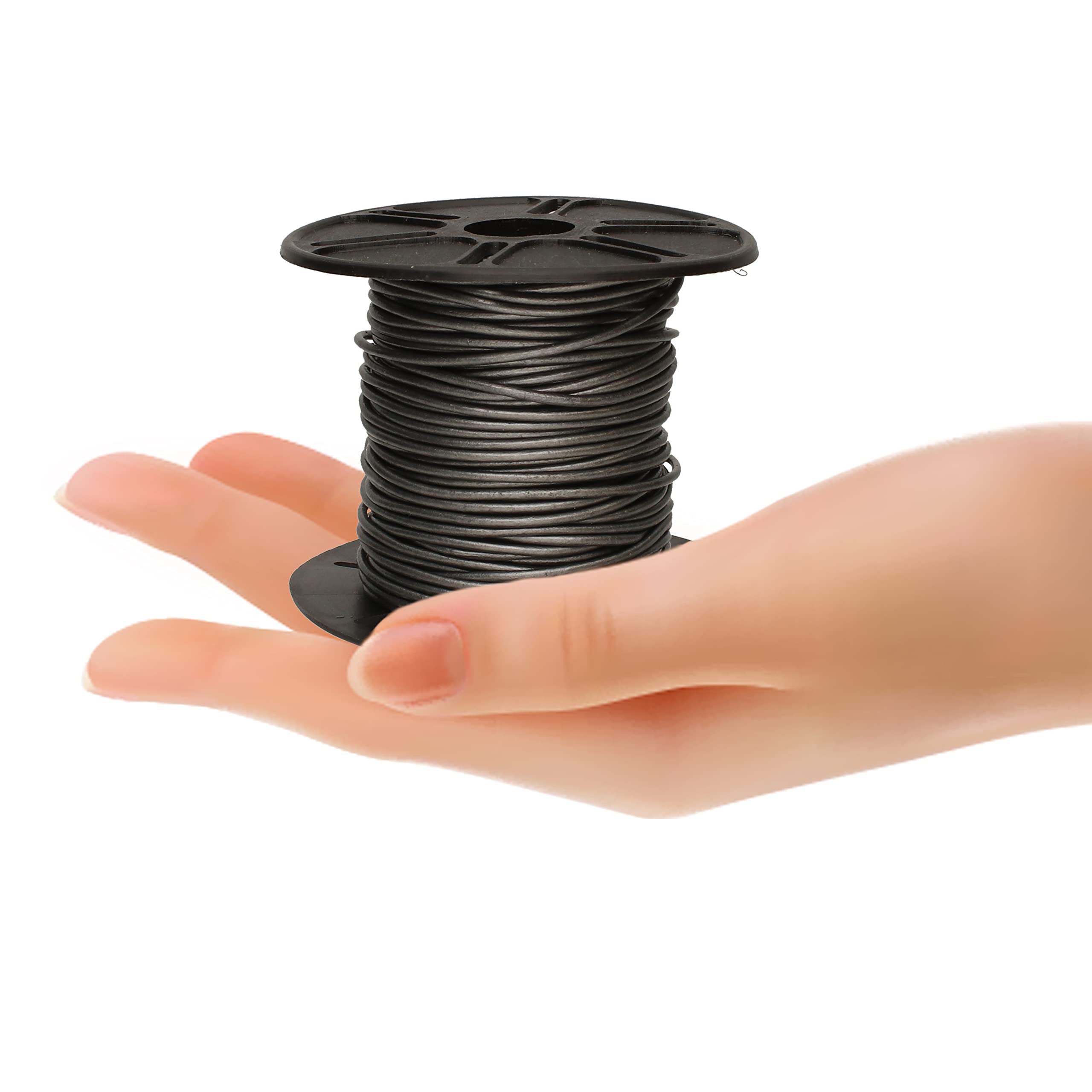 1.5 mm Indian Leather Round Beading Jewelry and Craft Cord 22,9 m Metallic grey- 1.5 mm di spessore