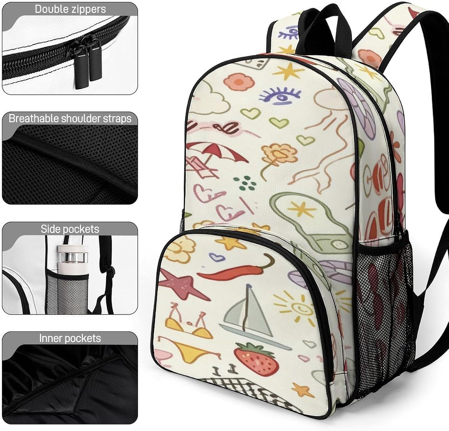 Fun Things Laptop Backpack Fashion Backpack image 3