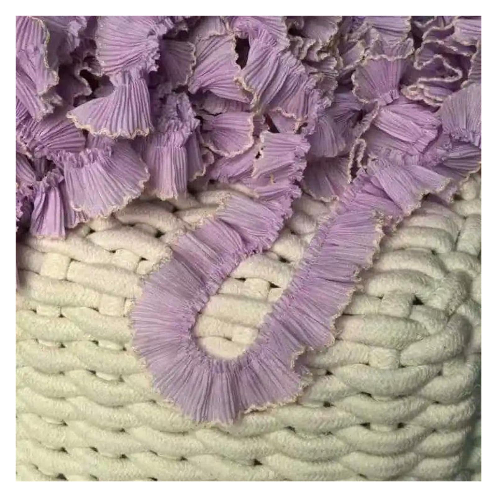 Spitzenborte zum Nähen, gerüschter plissierter Spitzenborte, 10 Meter/Los 3 cm, Chiffon-Plissee-Rüschenborte, 10 Meter/Los, 3 cm, Chiffon-Plissee-Rüschenborte (Weiß / Rot)