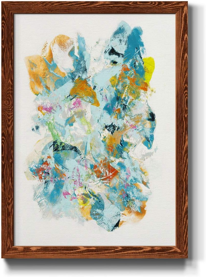 Wall Décor, Bathroom Wall Art, Abstract, Geometric, Cottage, French Country, PRETTY AS A PEONY I- Maple Framed Canvas - 31X44