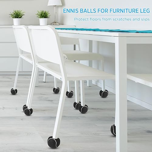 Miniatura 7 de Macarrie 250 pelotas de tenis precortadas para sillas, sillas de pelota de tenis, cubiertas de pies, pelotas para patas de muebles para aula,