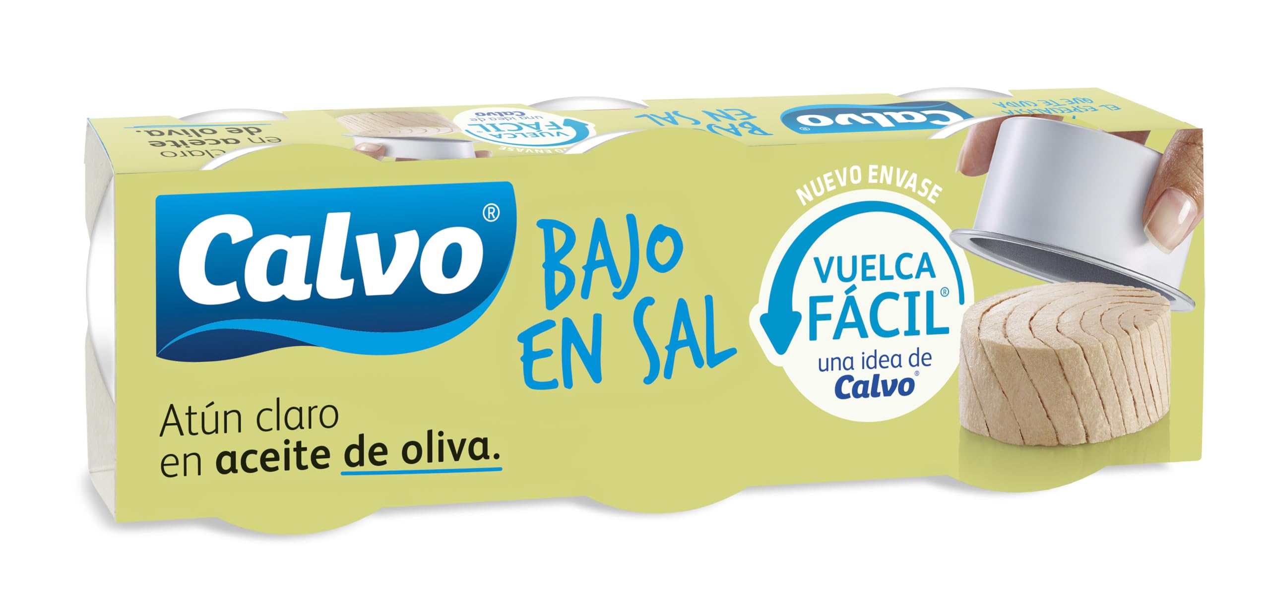 Calvo Atún Claro en Aceite de Oliva Bajo en Sal Pack 3x65g