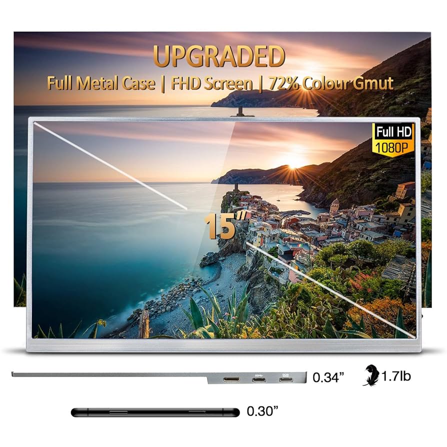 ZSCMALLS モバイルモニター 15.6インチ フルHD 1920x1080 Amazon.co.jp: ポータブルモニター ZSCMALLS 15インチ フルHD