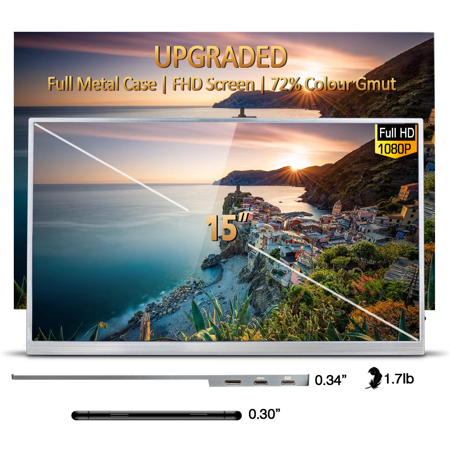 ★使用時間少! ポータブルモニター 15.6インチ タイプC miniHDMI Amazon.co.jp: Intehill モバイルモニター 15.6 インチ 持ち運び