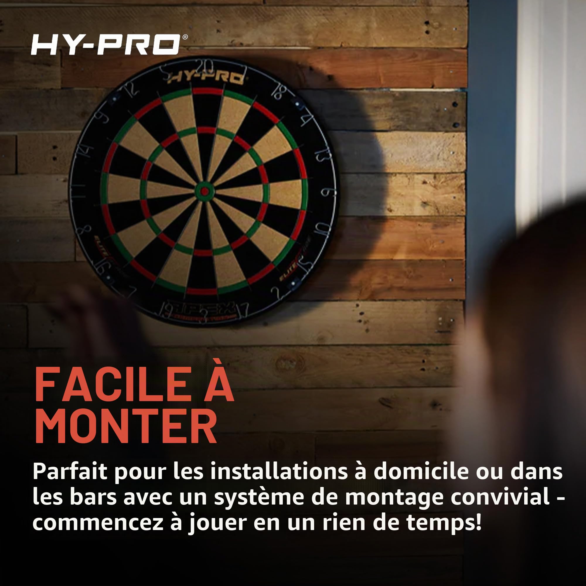 Hy-Pro Apex Cible de fléchettes professionnelle – Cible de fléchettes d'intérieur et d'extérieur avec fil de lame de précision, sisal de qualité A et montage – Idéal pour une installation facile et