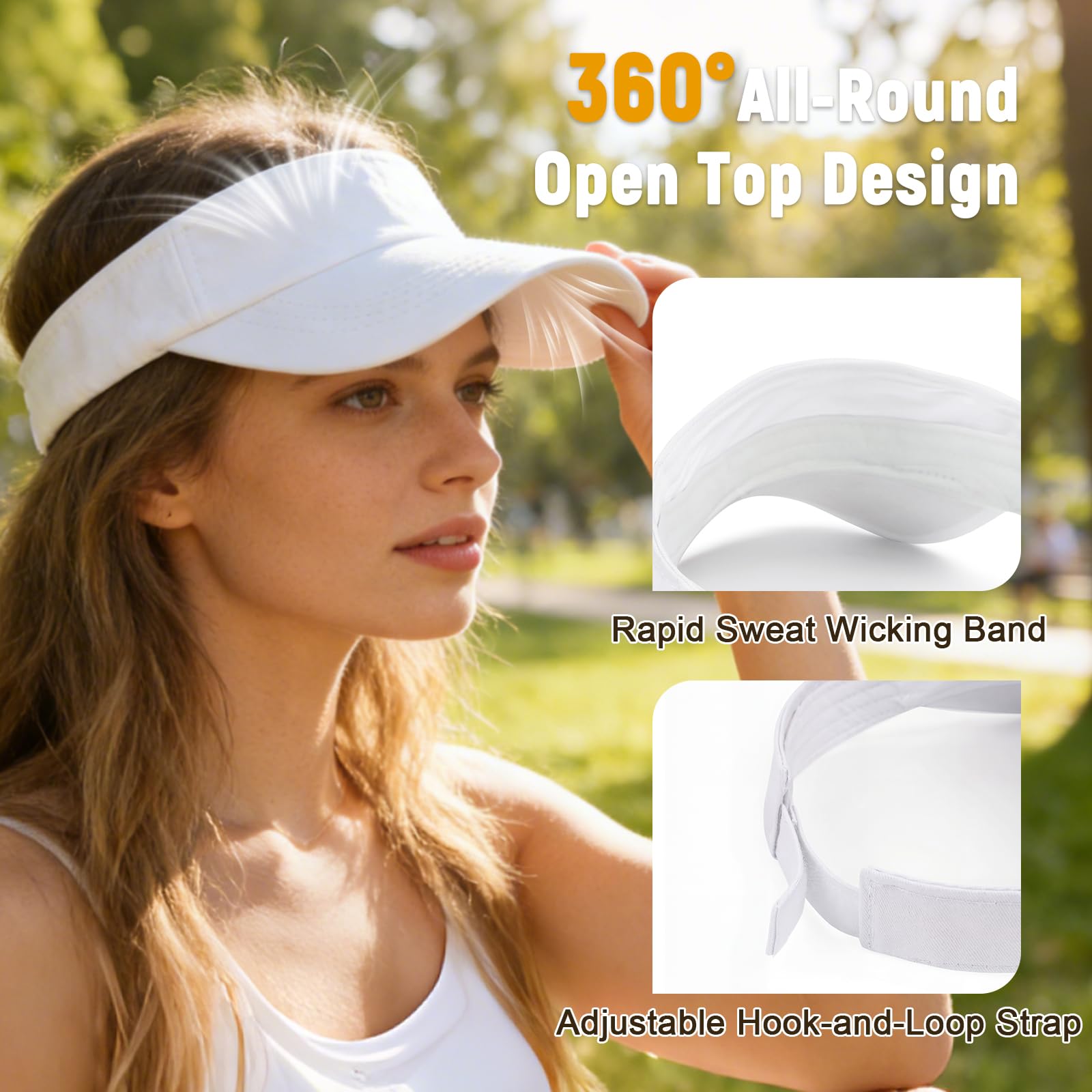 Viseras de sol para mujer, sombreros deportivos de algodón para protección solar, Bandera estadounidense, talla única
