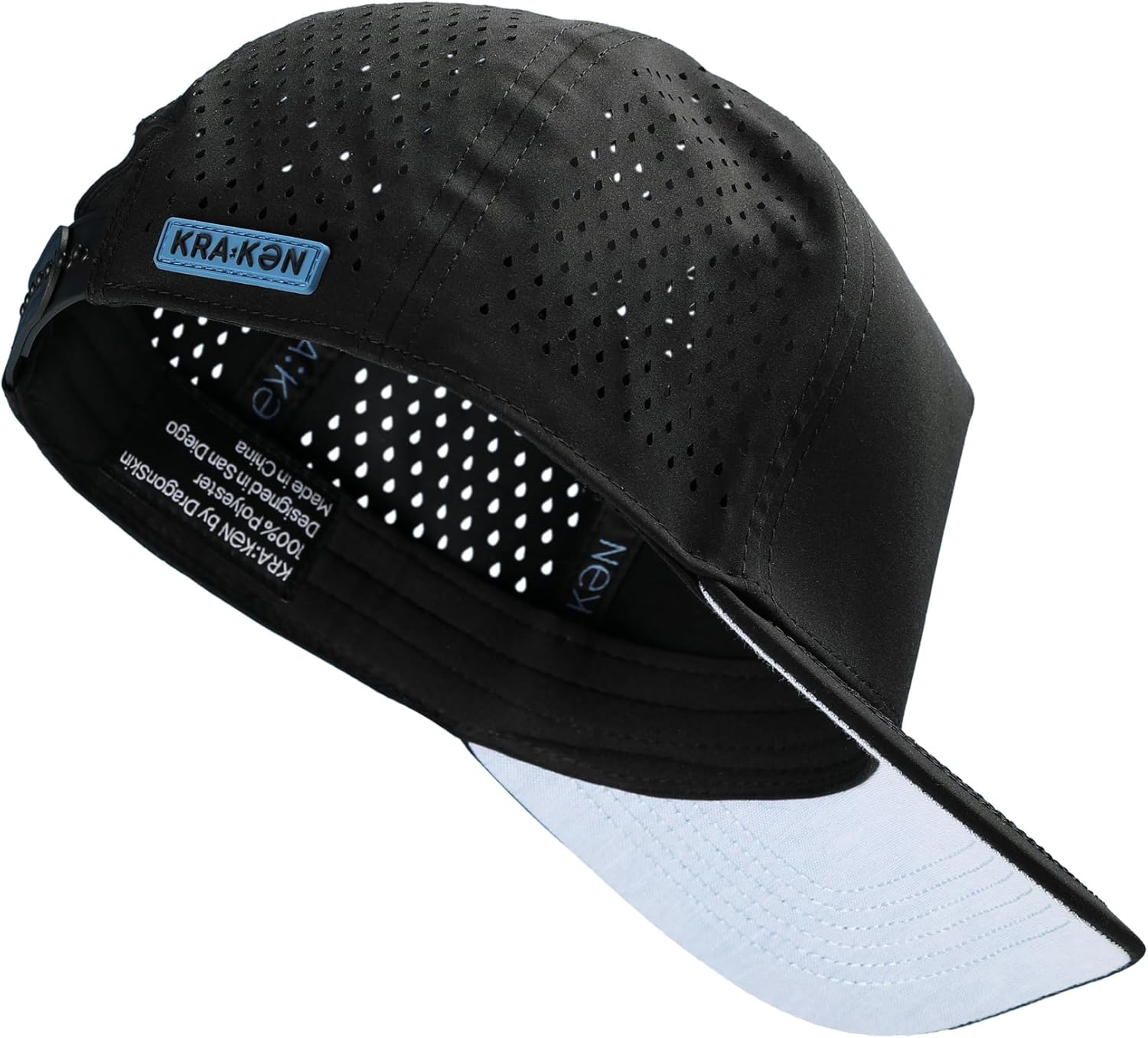 Dragonskin KRAKƏN Waterproof, Water Resistant Men's Snapback. Float Ready, Quick Dry and Water Ready. Black