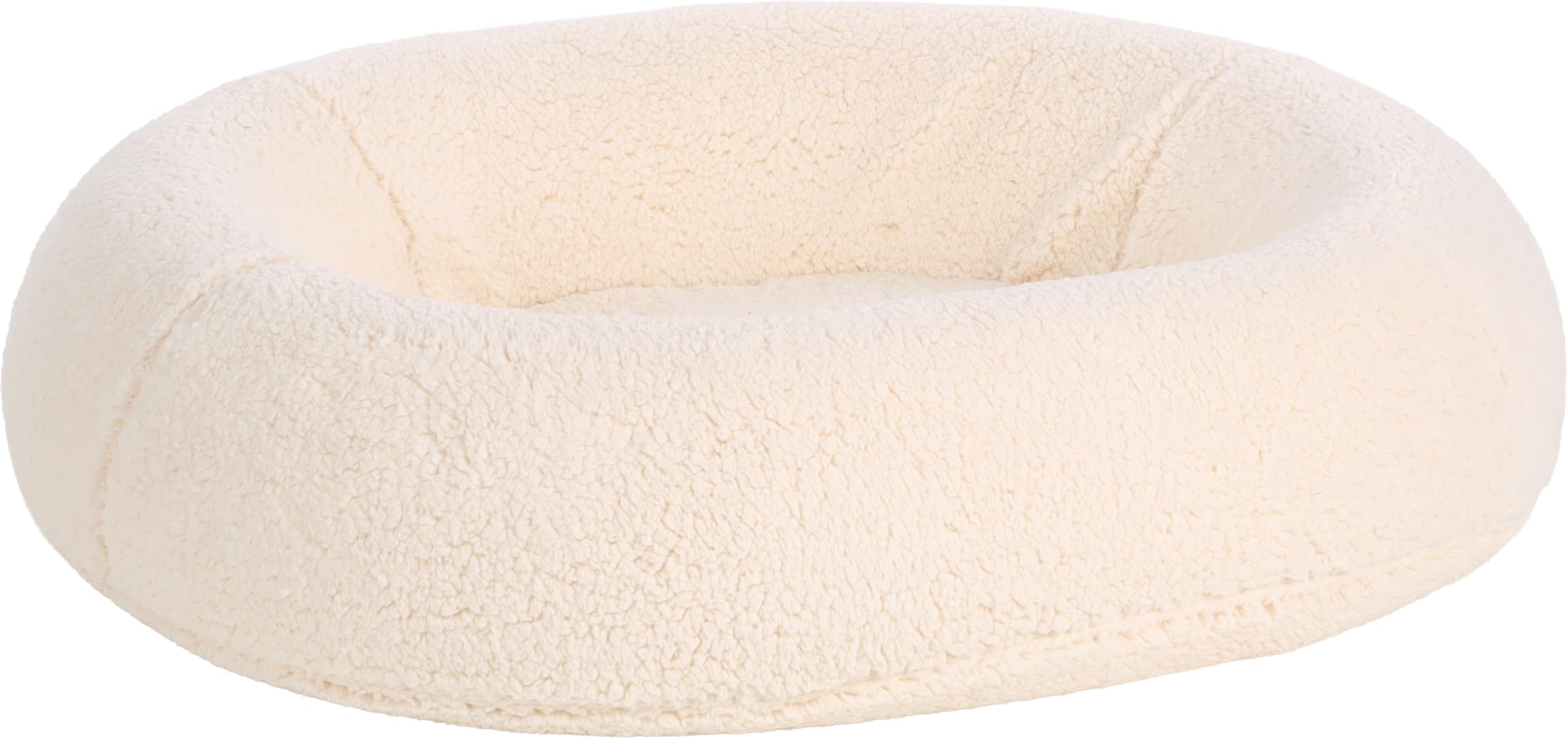 Lit felpa ovale blanc au salon pour le repos du chien