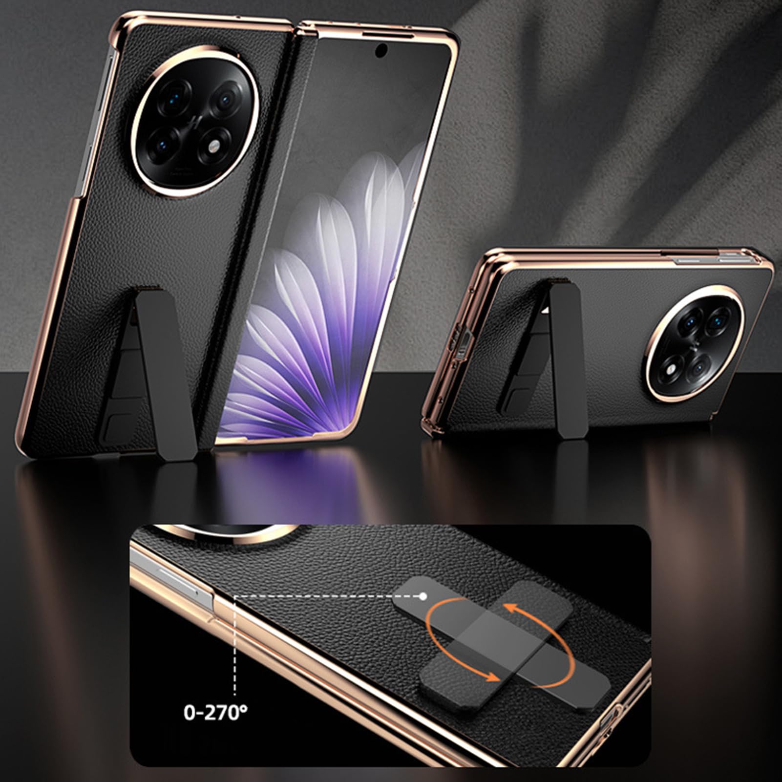 Etui z prawdziwej skóry do Oppo Find N5, ochrona ekranu, tekstura liczi, etui na telefon, kompleksowa ochrona z podpórką, czerwone, Find N5