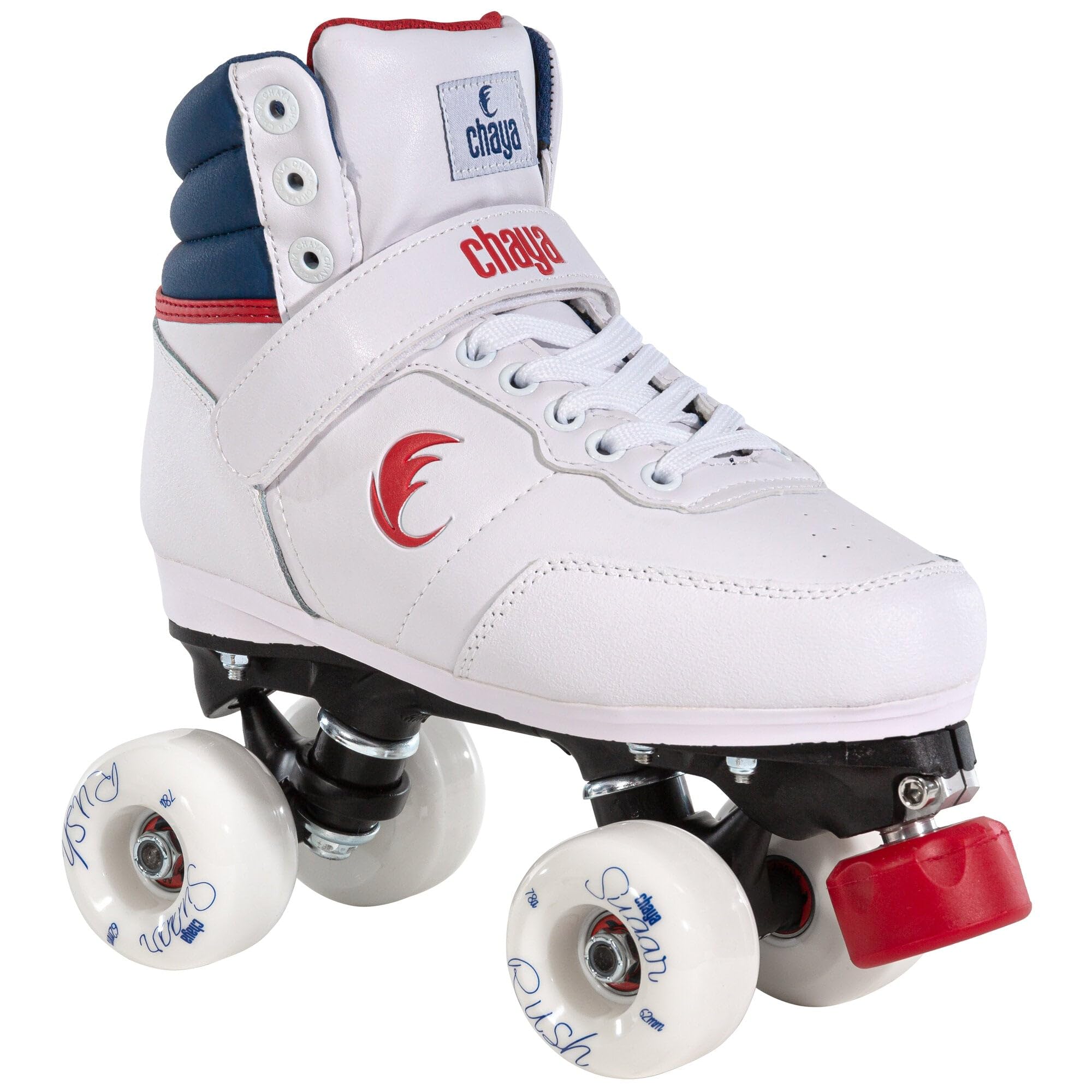 Chaya Rollschuhe Jump 2.0 - Roller Skates für Damen und Herren im Retro-Look für Roller-Disco - Roll-Schuhe in Weiß/Blau