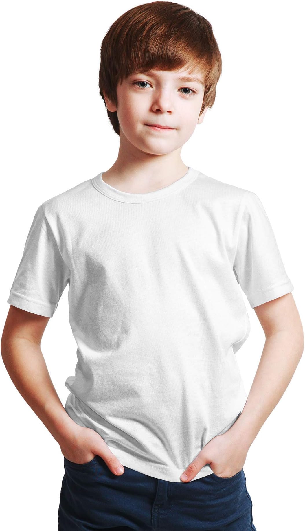 T-Shirt for Boys, Solid Plain Cotton Tshirt for Kids