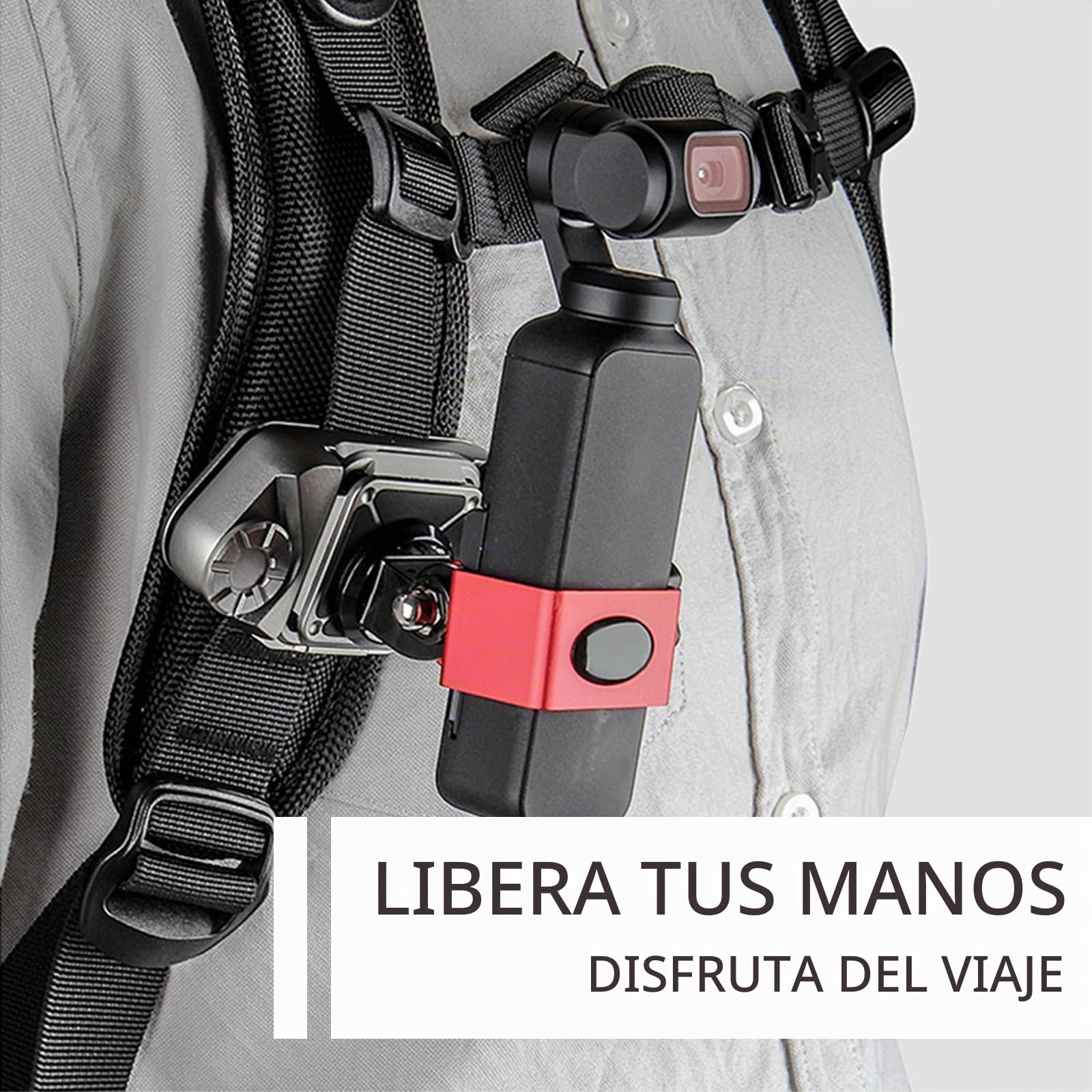 Clip de Cámara para Mochila, Sistema de Liberación Rápida, Soporte en la Correa para el Hombro o Cinturón, Compatible con Hero 12, 11, 10, Insta360 X4, X3 Ace Pro, DSLR, Cámaras de Acción