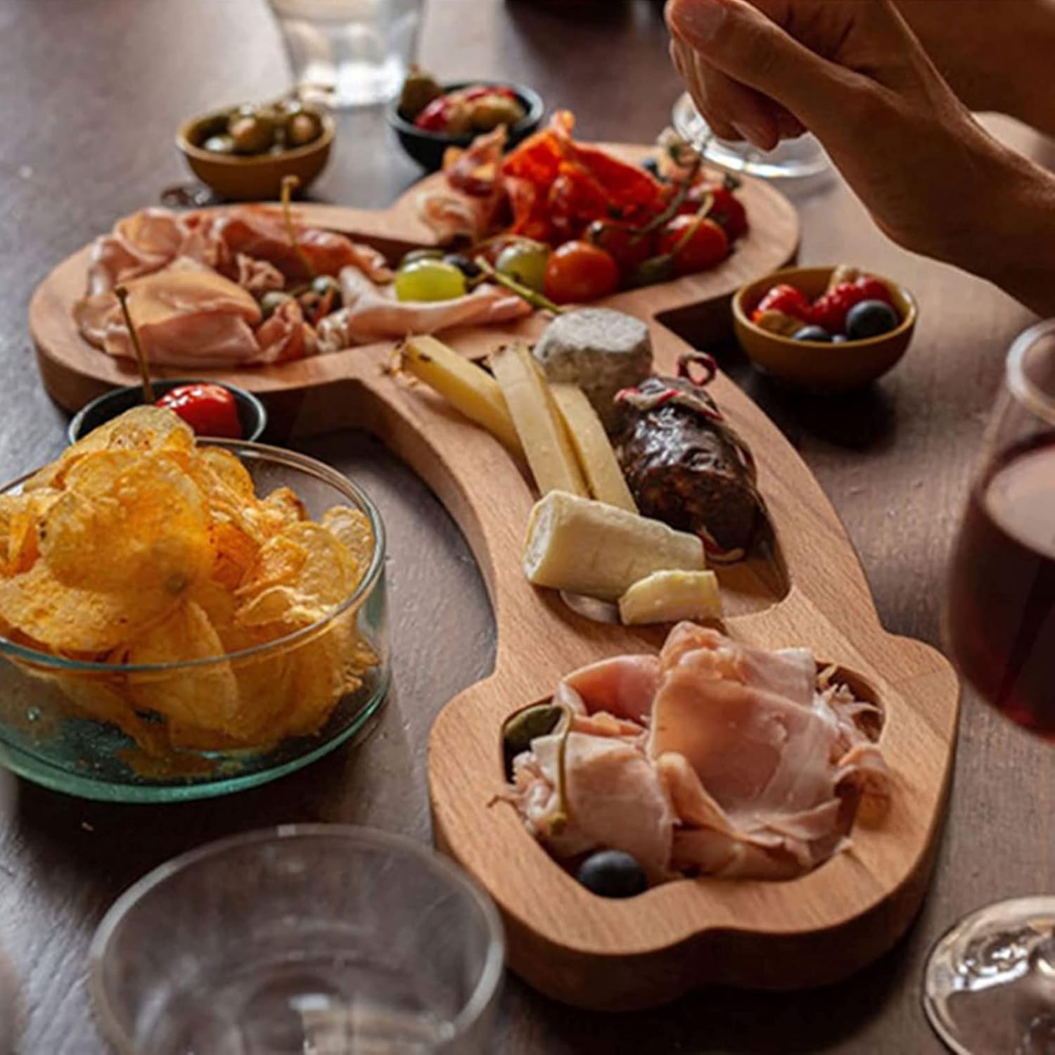 Tabla de aperitivo, tablas de queso de madera maciza, tabla de