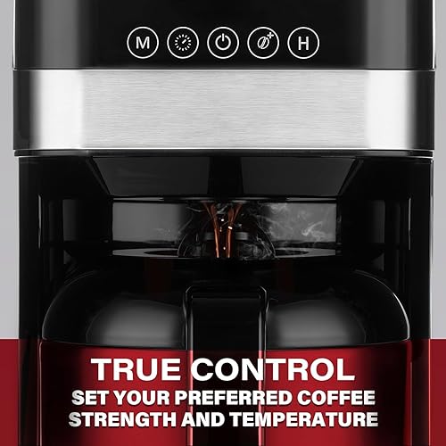 Miniatura 3 de Melitta Aroma Tocco - Cafetera térmica de goteo, 8 tazas, programable con apagado automático, pausa y servicio, jarra de acero inoxidable con 5