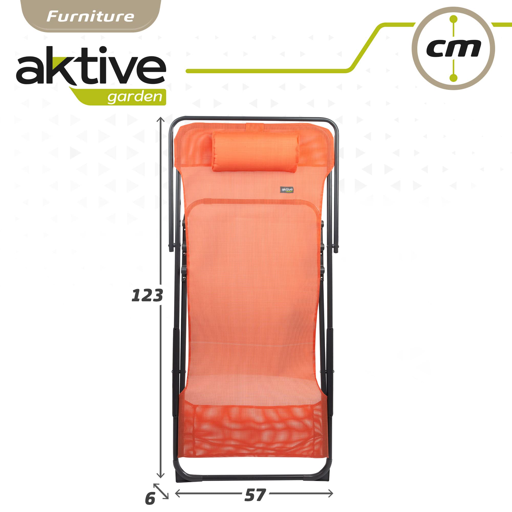 AKTIVE Hamac Pliable Jardin Multi-Position Orange avec Coussin