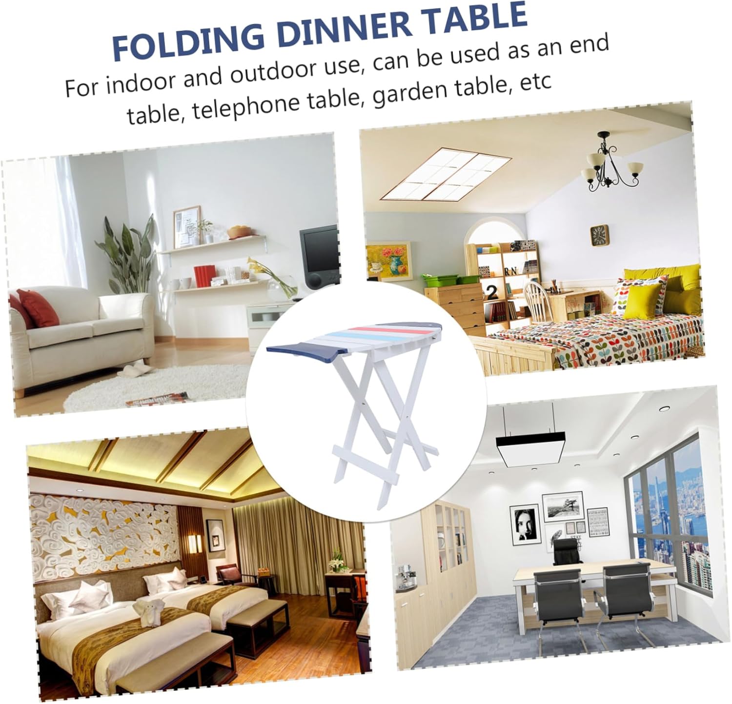 PRETYZOOM Folding Snack Table Chic Fish Pattern Design for Home Decor Compact and Portable for Use for Picnics and Gatherings