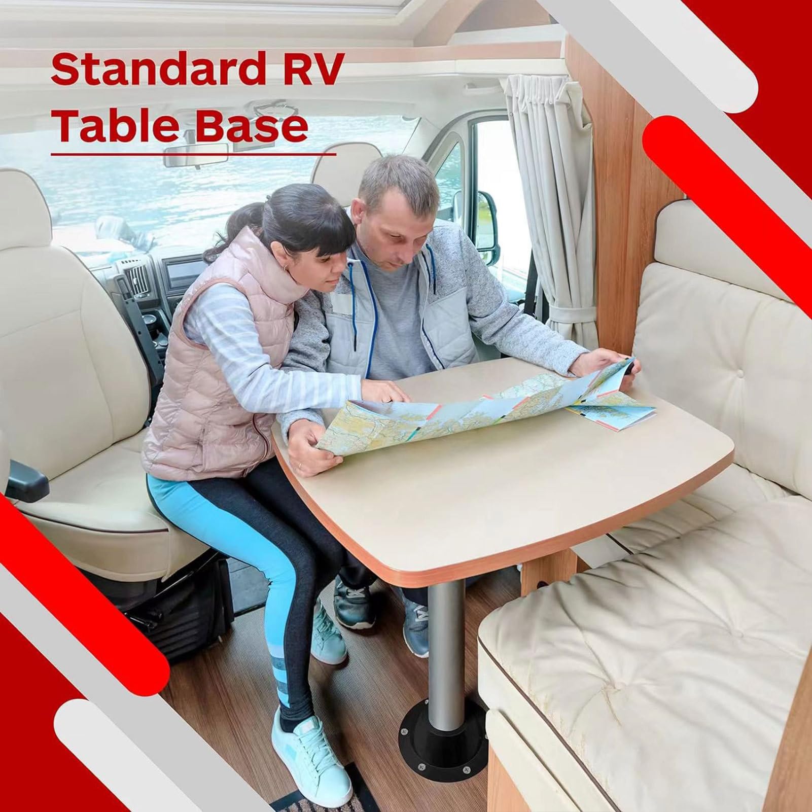 Générique Base De Pied De Table pour Camping-Car avec Vis Base De Table sur Pied Antirouille Support De Table pour Camping-Car Accessoires Fixes