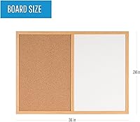 Vista 2 de MasterVision Tablero de anuncios combinado de borrado en seco / corcho, 3 x 4 pies, marco de roble (MX141212319)