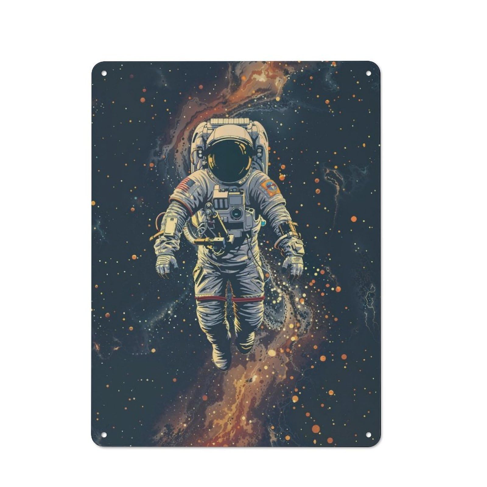 Junmoney Voyage Of The Cosmic Nomad Industrial-Style Metal Plaque 40X30cm For Workshop Wall, For Vintage Wall Decor Fans, For Themed Room Decoration