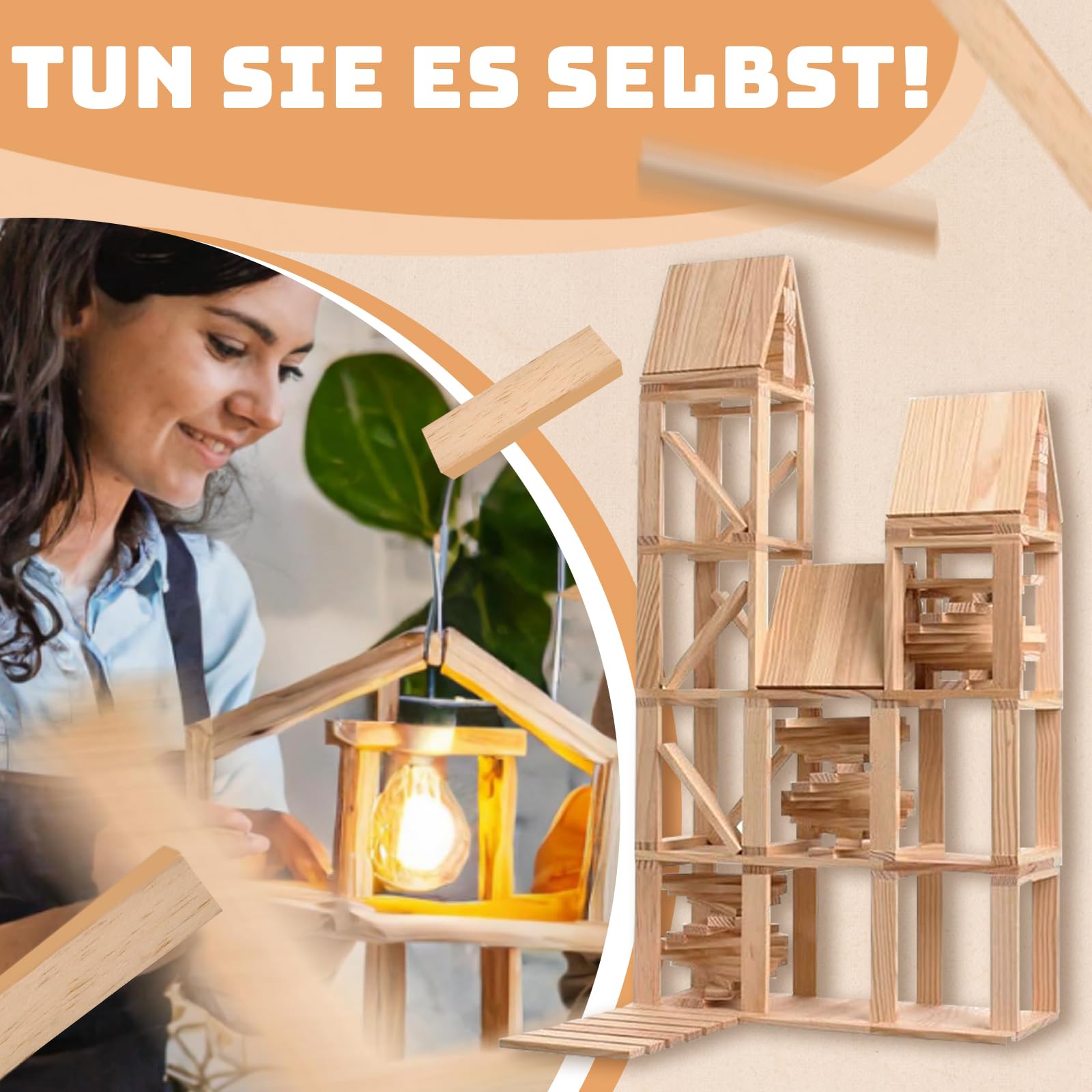 Set Di Mattoncini In Legno Montessori – 120 Pezzi Con Tappetino Puzzle Da Pavimento E Sacca Porta – Giocattolo Educativo Per Bambini Dai 3 Anni – Città Creativa E Numeri