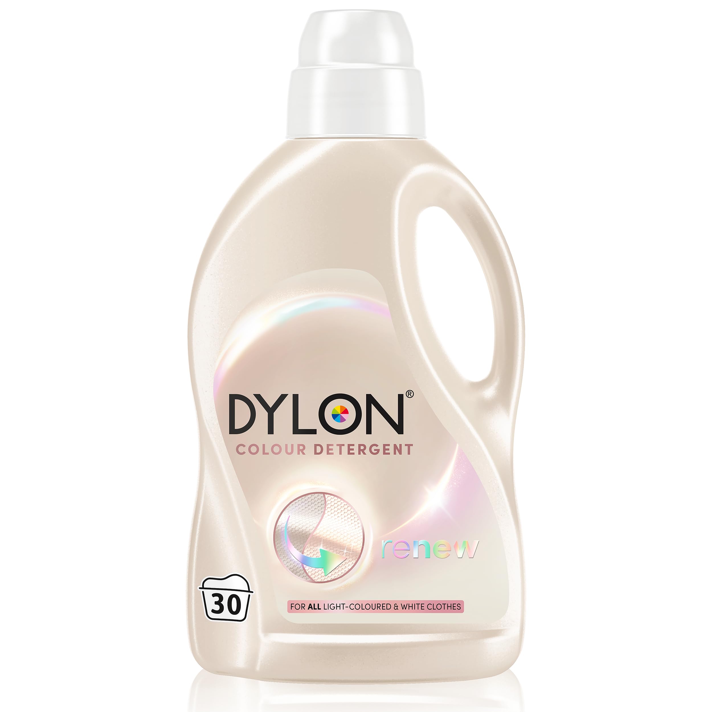 Dylon Light and White Detergent (30 WL), Liquid Laundry Detergent for all light-coloured and white clothes, Washing Detergent to Protect all light colours and Renew Fibres
