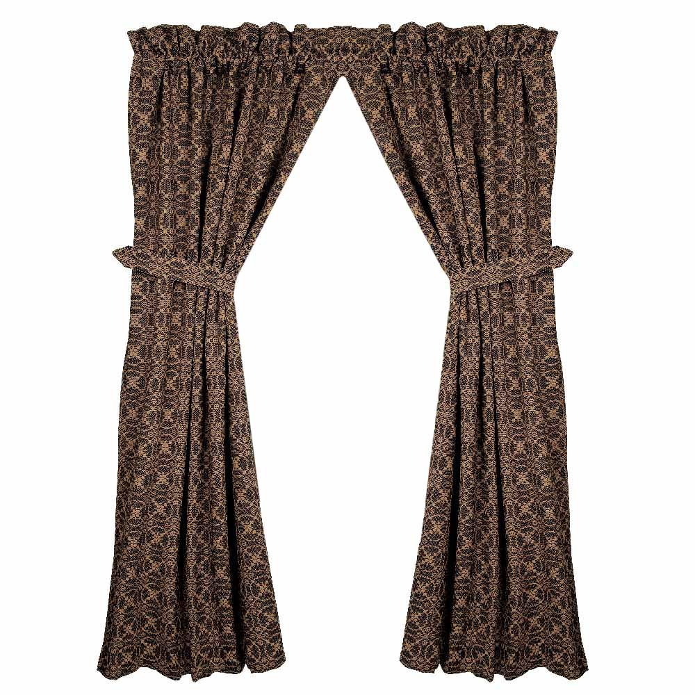 Home Collection by Raghu - P6106011 Marshfield Jacquard Black & Tan Panel, 72" x 63", Black/Tan