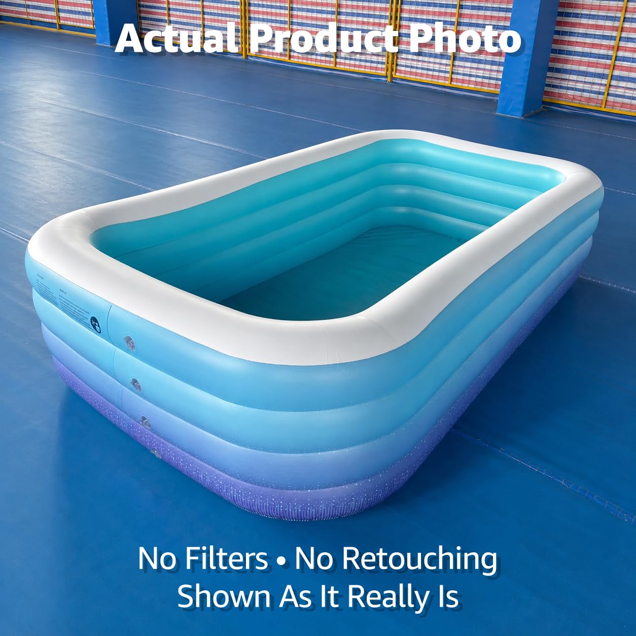 Piscina gonfiabile per adulti, 304,8 x 172,7 x 68,6 cm, a 4 strati, ispessita, per famiglia, per cortile, giardino, estate, feste acquatiche all'aperto, blu