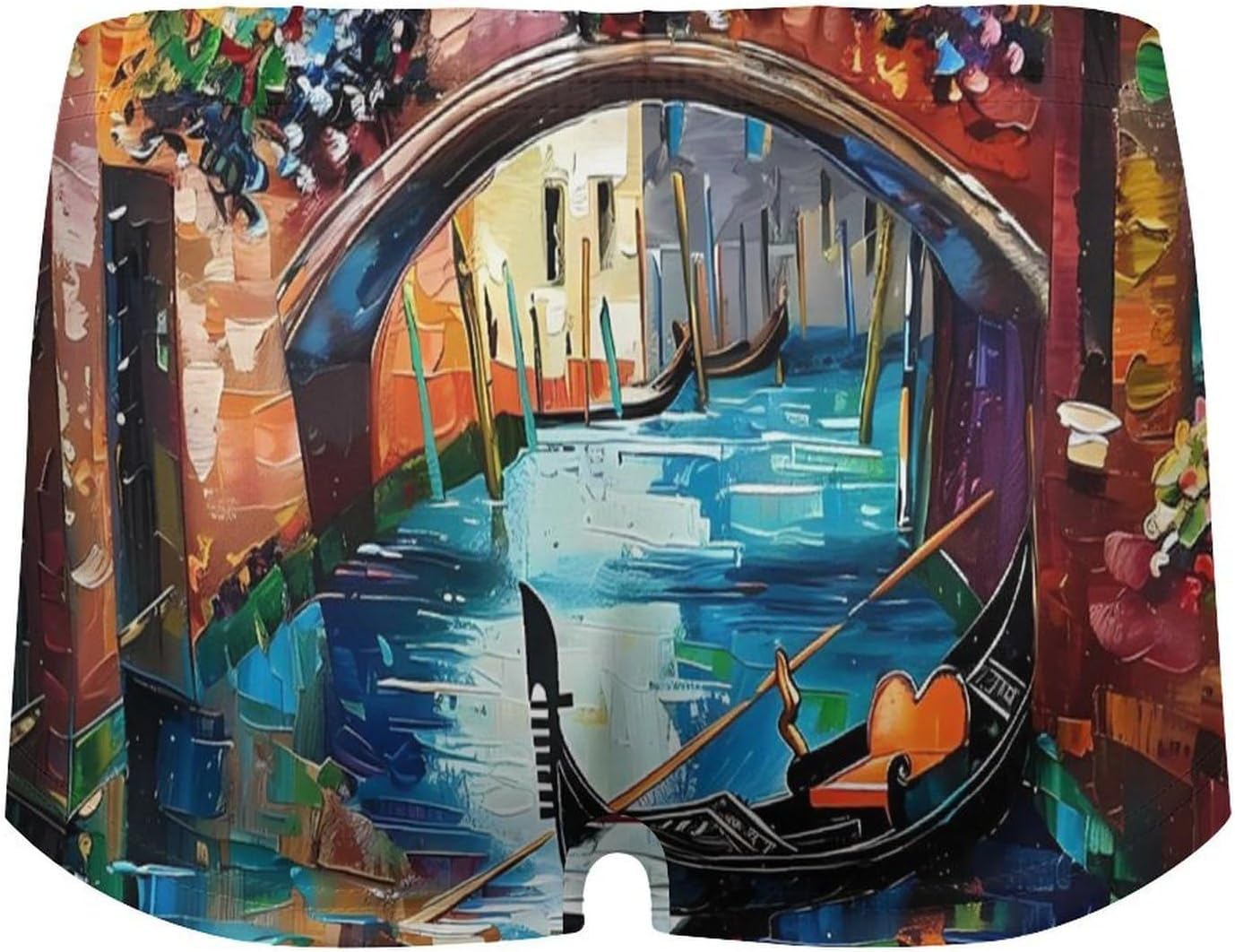 Venice Italy Painting Funny Women's Boxer Briefs Breathable Underpants Trunks Stretch Underwear