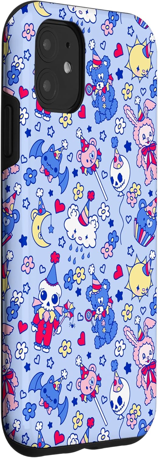 Clowncore Pastel Goth Clown Babycore Kidcore Weirdcore Blue Case for iPhone 11