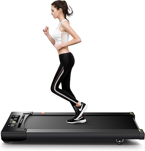RHYTHM FUN Almohadilla para caminar, caminadora debajo del escritorio con cinturón ancho de 2.5 HP portátil para caminar debajo del escritorio para