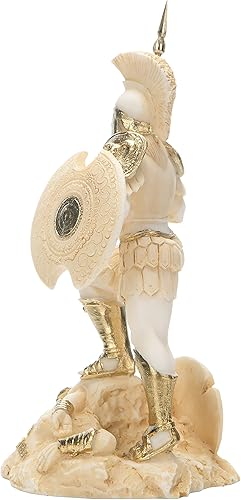 Miniatura 7 de Ares Mars God War Zeus Son Estatua Romana Alabastro Tono Dorado 5.5 Pulgadas