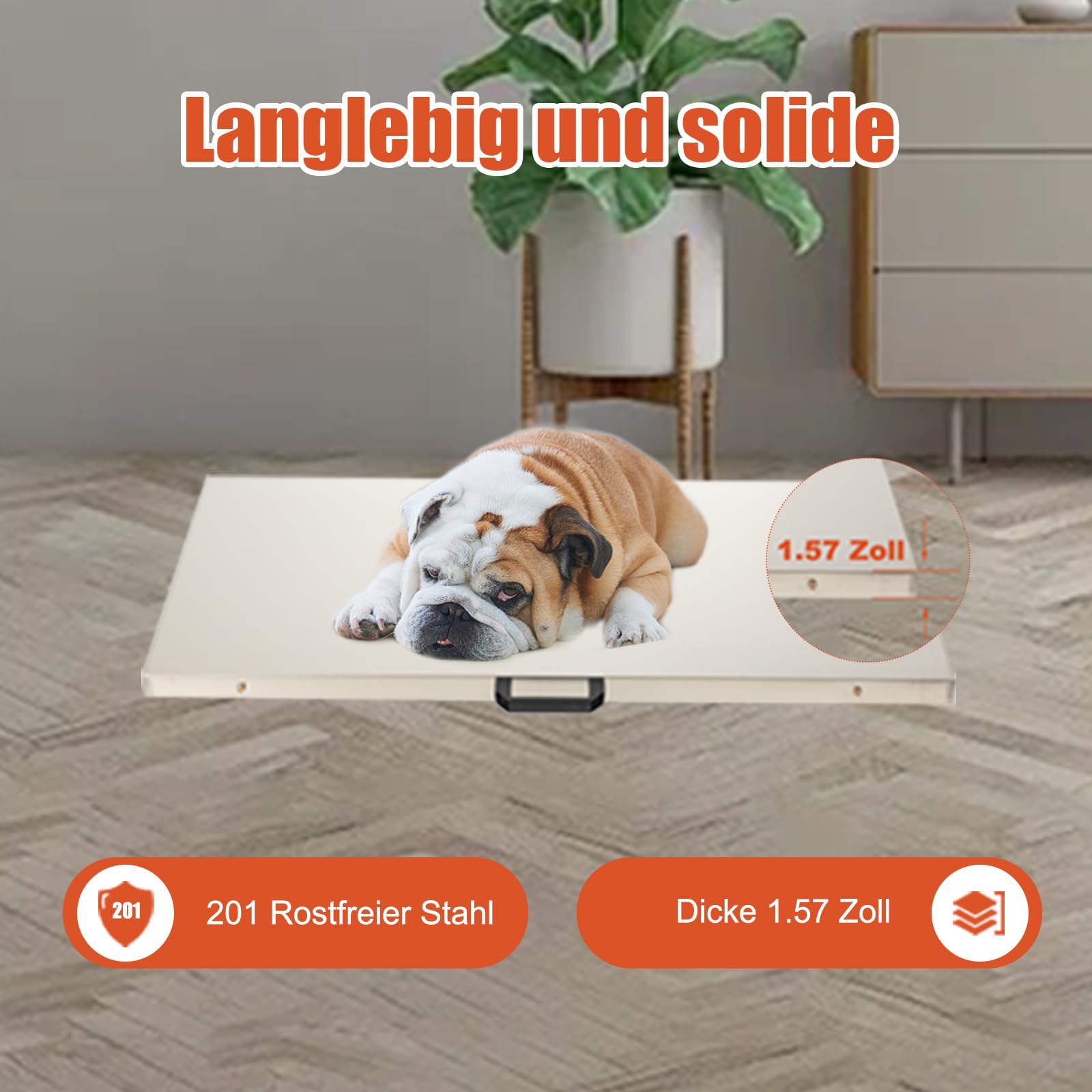 300kg/660lbs Digitalwaage Paketwaage Veterinärwaage Große Tierwaage, Externes LCD Plattformwaage mit 201 Edelstahlplattform